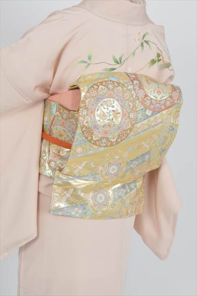訪問着(桜色・銀糸の小菊)