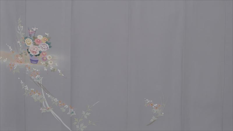 単衣訪問着[淡い紫地・花かご]