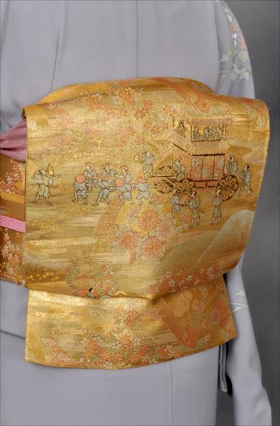 単衣訪問着[淡い紫地・花かご]