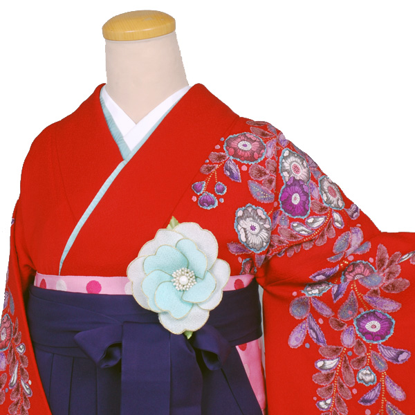 卒業袴(赤・辻が花)