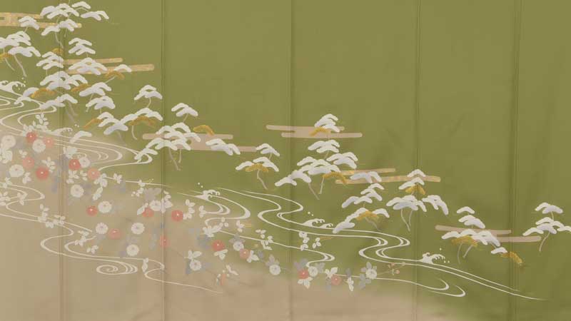 訪問着【スワトウ刺しゅうが引き立つ純白】